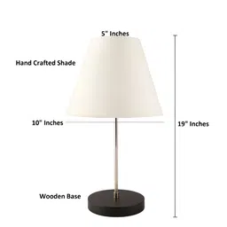 BTR CRAFTS White Textured Frustum Table Lamp with Adjustable Cord image 5