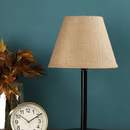 BTR CRAFTS Brown & Black Frustum Shape Metal Table Lamp with Adjustable Cord-40