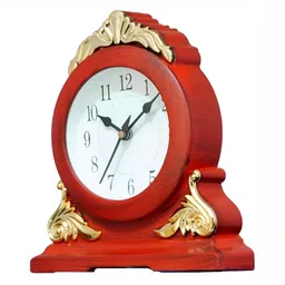 Sigaram Maroon & White Textured Round Shaped Contemporary Wall Clock-picture-3