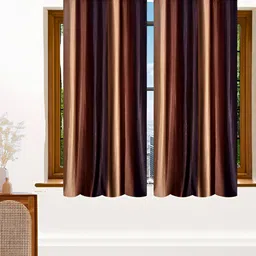 Stella Creations Brown 2 Pieces Room Darkening Window Curtains-image-72