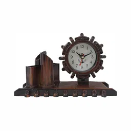 Sigaram Brown Ronund Contemporary Table Clock-image-30