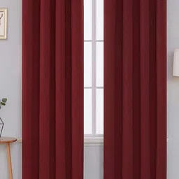 COMFY HOME Maroon 2 Pieces Black Out Window Curtains-54