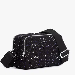 EcoRight Black Cotton Printed Structured Sling Bag image 2