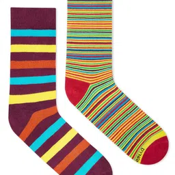 Dynamocks Pack Of 2 Striped Calf-Length Socks-6
