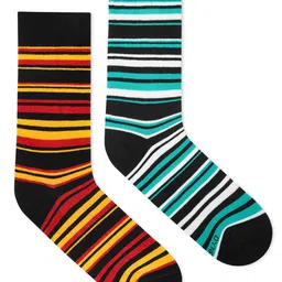 Dynamocks Pack Of 2 Striped Calf-Length Socks-7