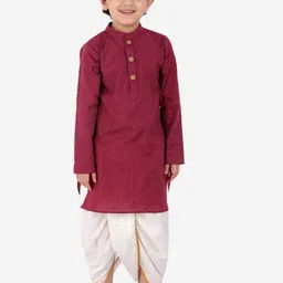 BAESD Boys Striped Regular Pure Cotton Kurta with Dhoti Pants-33