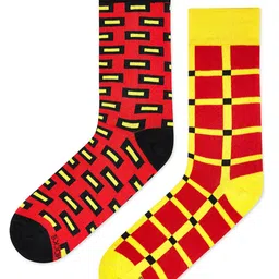Dynamocks Pack Of 2 Patterned Calf-Length Socks image 4