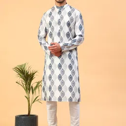 TABARD Ethnic Motifs Printed Mandarin Collar Pure Cotton Kurta With Churidar-picture-28