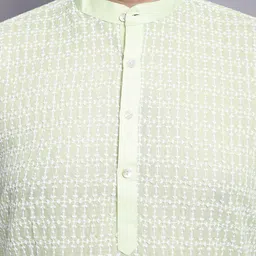 SOJANYA PLUS Plus Size Embroidered Kurta With Pyjamas & Nehru Jacket image 3
