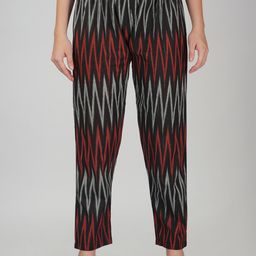 KALINI Abstract Printed Knitted Pure Cotton Straight Ethnic Palazzo-picture-42