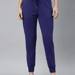 Enamor Women Blue Dry Fit Antimicrobial Solid Joggers-image-90