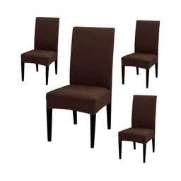 hargunz 4-Pcs Coffee Brown Suitable Chair Covers-image-9
