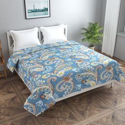 MORADO Blue & Brown Ethnic Motifs Printed Double Bed Duvet Cover-picture-24