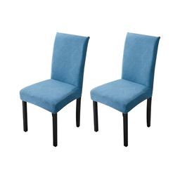 HOUSE OF QUIRK 2 Pieces Blue Stretchable Chair Cover-33