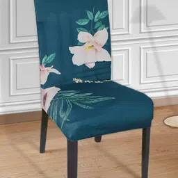 Kuber Industries Set Of 4 Green Printed Chair Covers-15