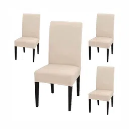 hargunz 4-Pcs Beige-Color Plain Chair Covers-image-62