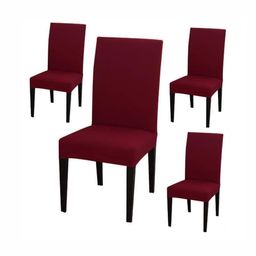 hargunz 4-Pcs Maroon Square Chair Covers-20