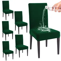 HOKIPO Green 6 Pieces Water Resistant 130 GSM Chair Cover-image-42