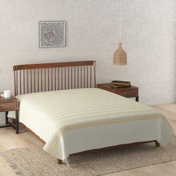 Fabindia Yellow Mihira Cotton 120 TC Single Woven Bed Cover-image-25