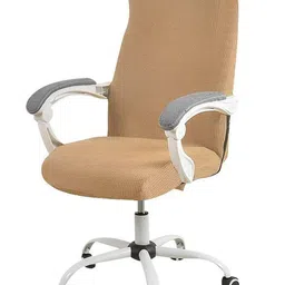 HOKIPO Camel Brown Jacquard Water Resistant Chair Cover-image-55