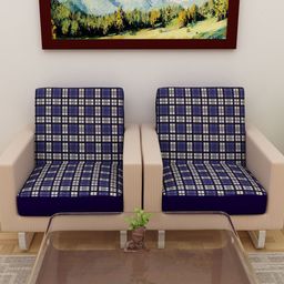 DREAM CARE Blue & Grey Printed 2-Seater Sofa Cover-image-99