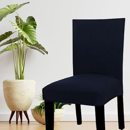 HOUSE OF QUIRK Blue Solid Removable Chair Cover-image-80