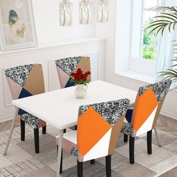 Story@home Brown 2 Pieces Geometric Printed Chair Covers-image-61