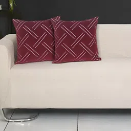 Ode & Cleo Grey Set of 3 Geometric Square Cushion Covers-44