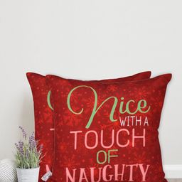 Home Red & Pink Set of 2 Embroidered Square Cushion Covers-4