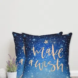 Home Set Of 2 Blue & Gold Printed Cushion Covers-53