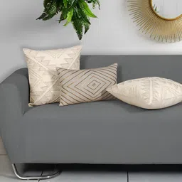 Ode & Cleo Set of 3 Geometric Cotton Square Cushion Covers-48