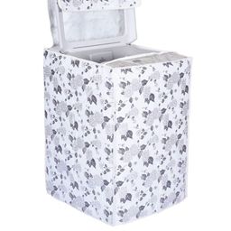 DALUCI White & Grey Floral Printed Top Load Washing Machine covers-image-25
