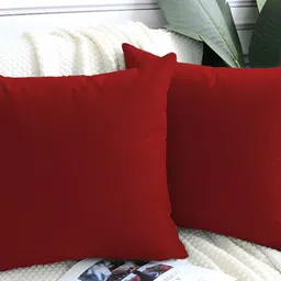DADDY COOL Maroon 2 Pieces Velvet Filled Cushions With Cover-18