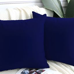 DADDY COOL Navy Blue 2 Pieces Velvet Filled Cushions With Cover-19