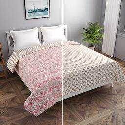 MORADO Pink & Beige Printed Double Duvet Cover-picture-41