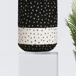 SWAYAM Black & White Printed Cotton Water Dispenser Cover-image-93