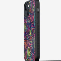 macmerise Neon Angles Printed iPhone 13 Mini Phone Bumper Case Cover-image-87