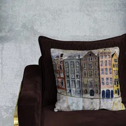 Tasseled Home Grey & Green Abstract Velvet Square Cushion Cover-picture-15