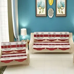 BIGGER FISH Maroon 14 Pieces 3 Seater Sofa Cover-image-60