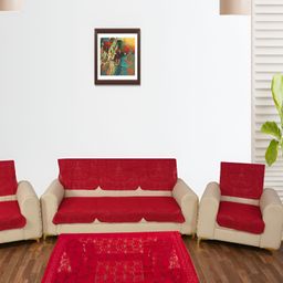 BIGGER FISH Maroon 10 Pieces 5 Seater Sofa Covers-image-42