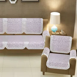 BIGGER FISH Maroon 16 Pieces Self Design Sofa Covers-image-24