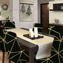 Bajo's Black & Yellow 6 Pieces Printed Chair Covers-image-34