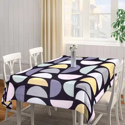 Arrabi Black & Yellow Printed 8-Seater Table Cover-33