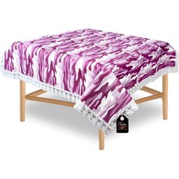 Stylista Purple & White Waterproof 4 Seater Square Table Cover-image-43