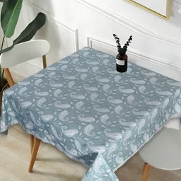 Texstylers Grey Anti-Slip Cotton 4-Seater Table Cover-8