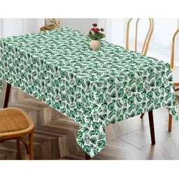 OASIS Green Printed Cotton 4-Seater Table Cover-image-46