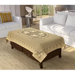 BIGGER FISH Gold-Toned Floral Cotton 4-Seater Table Cover-47