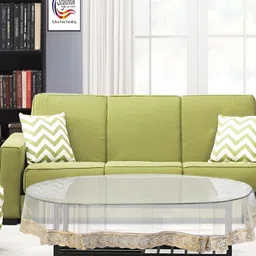Stylista Transparent Waterproof Oval 2 Seater Table Cover-41