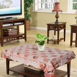 Kuber Industries Pink Printed 4 Seater Cotton Table Cover-20