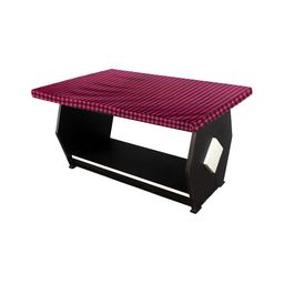 Stylista Maroon & Black Checked Printed Waterproof Table Cover-picture-19